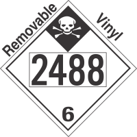 Inhalation Hazard Class 6.1 UN2488 Removable Vinyl DOT Placard