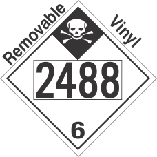 Inhalation Hazard Class 6.1 UN2488 Removable Vinyl DOT Placard