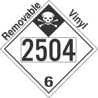 Inhalation Hazard Class 6.1 UN2504 Removable Vinyl DOT Placard