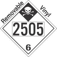 Inhalation Hazard Class 6.1 UN2505 Removable Vinyl DOT Placard