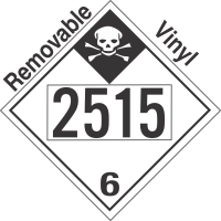 Inhalation Hazard Class 6.1 UN2515 Removable Vinyl DOT Placard