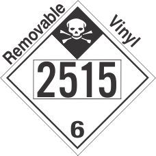 Inhalation Hazard Class 6.1 UN2515 Removable Vinyl DOT Placard