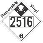 Inhalation Hazard Class 6.1 UN2516 Removable Vinyl DOT Placard