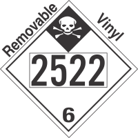 Inhalation Hazard Class 6.1 UN2522 Removable Vinyl DOT Placard