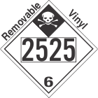Inhalation Hazard Class 6.1 UN2525 Removable Vinyl DOT Placard