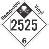 Inhalation Hazard Class 6.1 UN2525 Removable Vinyl DOT Placard