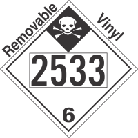 Inhalation Hazard Class 6.1 UN2533 Removable Vinyl DOT Placard