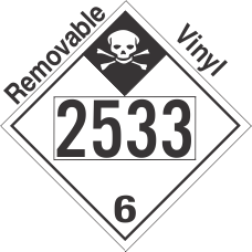 Inhalation Hazard Class 6.1 UN2533 Removable Vinyl DOT Placard