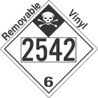 Inhalation Hazard Class 6.1 UN2542 Removable Vinyl DOT Placard