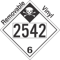 Inhalation Hazard Class 6.1 UN2542 Removable Vinyl DOT Placard