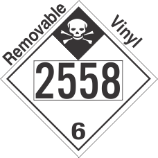 Inhalation Hazard Class 6.1 UN2558 Removable Vinyl DOT Placard