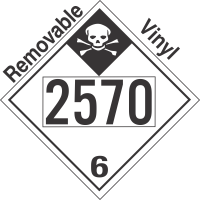 Inhalation Hazard Class 6.1 UN2570 Removable Vinyl DOT Placard