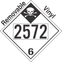 Inhalation Hazard Class 6.1 UN2572 Removable Vinyl DOT Placard