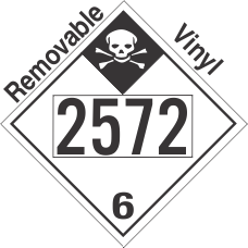 Inhalation Hazard Class 6.1 UN2572 Removable Vinyl DOT Placard
