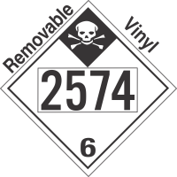 Inhalation Hazard Class 6.1 UN2574 Removable Vinyl DOT Placard