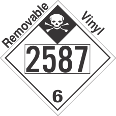 Inhalation Hazard Class 6.1 UN2587 Removable Vinyl DOT Placard