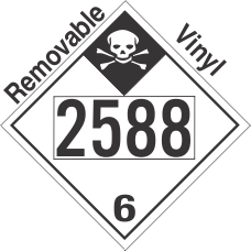 Inhalation Hazard Class 6.1 UN2588 Removable Vinyl DOT Placard