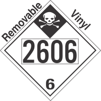 Inhalation Hazard Class 6.1 UN2606 Removable Vinyl DOT Placard