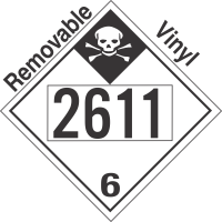 Inhalation Hazard Class 6.1 UN2611 Removable Vinyl DOT Placard