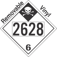 Inhalation Hazard Class 6.1 UN2628 Removable Vinyl DOT Placard