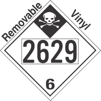 Inhalation Hazard Class 6.1 UN2629 Removable Vinyl DOT Placard