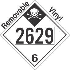 Inhalation Hazard Class 6.1 UN2629 Removable Vinyl DOT Placard