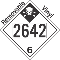 Inhalation Hazard Class 6.1 UN2642 Removable Vinyl DOT Placard