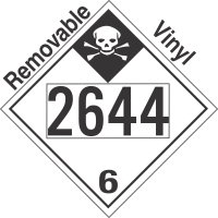 Inhalation Hazard Class 6.1 UN2644 Removable Vinyl DOT Placard