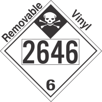 Inhalation Hazard Class 6.1 UN2646 Removable Vinyl DOT Placard