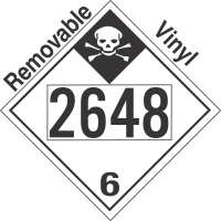 Inhalation Hazard Class 6.1 UN2648 Removable Vinyl DOT Placard