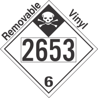 Inhalation Hazard Class 6.1 UN2653 Removable Vinyl DOT Placard