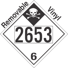 Inhalation Hazard Class 6.1 UN2653 Removable Vinyl DOT Placard