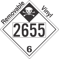 Inhalation Hazard Class 6.1 UN2655 Removable Vinyl DOT Placard