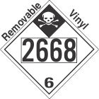 Inhalation Hazard Class 6.1 UN2668 Removable Vinyl DOT Placard