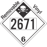 Inhalation Hazard Class 6.1 UN2671 Removable Vinyl DOT Placard