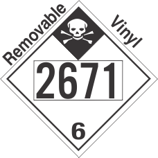 Inhalation Hazard Class 6.1 UN2671 Removable Vinyl DOT Placard