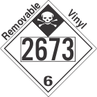 Inhalation Hazard Class 6.1 UN2673 Removable Vinyl DOT Placard