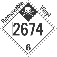 Inhalation Hazard Class 6.1 UN2674 Removable Vinyl DOT Placard