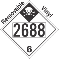 Inhalation Hazard Class 6.1 UN2688 Removable Vinyl DOT Placard