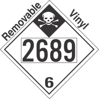 Inhalation Hazard Class 6.1 UN2689 Removable Vinyl DOT Placard