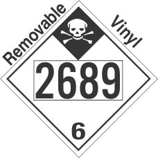 Inhalation Hazard Class 6.1 UN2689 Removable Vinyl DOT Placard