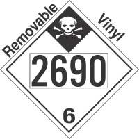 Inhalation Hazard Class 6.1 UN2690 Removable Vinyl DOT Placard