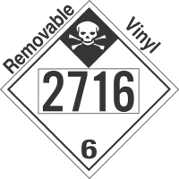 Inhalation Hazard Class 6.1 UN2716 Removable Vinyl DOT Placard