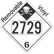 Inhalation Hazard Class 6.1 UN2729 Removable Vinyl DOT Placard