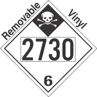 Inhalation Hazard Class 6.1 UN2730 Removable Vinyl DOT Placard