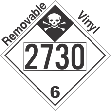 Inhalation Hazard Class 6.1 UN2730 Removable Vinyl DOT Placard