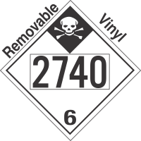 Inhalation Hazard Class 6.1 UN2740 Removable Vinyl DOT Placard