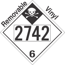 Inhalation Hazard Class 6.1 UN2742 Removable Vinyl DOT Placard