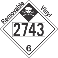 Inhalation Hazard Class 6.1 UN2743 Removable Vinyl DOT Placard