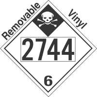 Inhalation Hazard Class 6.1 UN2744 Removable Vinyl DOT Placard